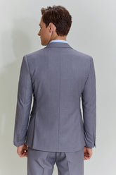 Grey Men's 3 Piece Notched Lapel Prom Suits